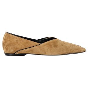 Totême The Everyday Flat Ballet Flats in Beige Suede